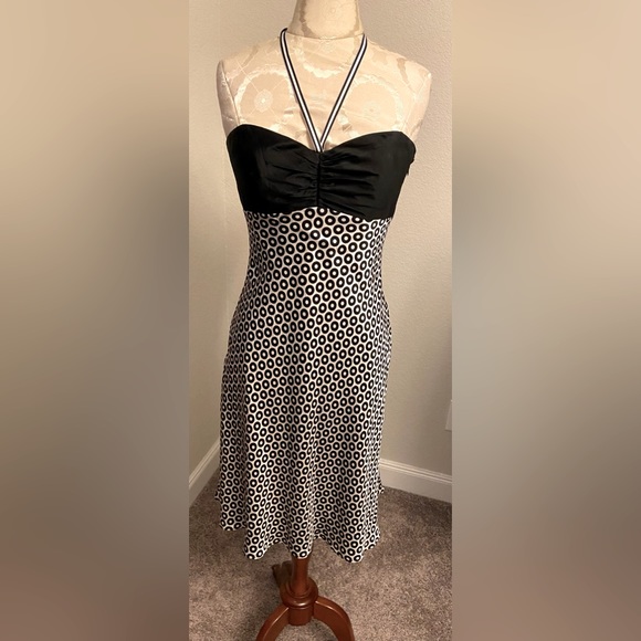 Laundry by Shelli Segal Silk Strapless Evening Cocktail Party Dress Retro Size 8 - Picture 1 of 8